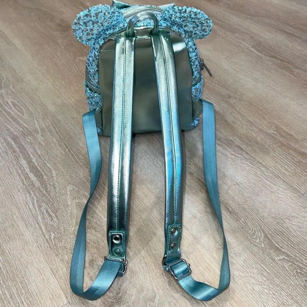 Loungefly Disney Parks Arendelle Aqua Frozen Minnie Ears Backpack Rare Retired